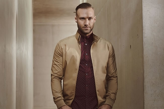 Caramel Harrington Jacket £45 / Burgandy Dotty Shirt £18