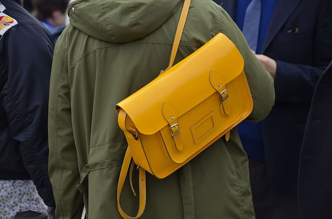 Yellow leather Satchel