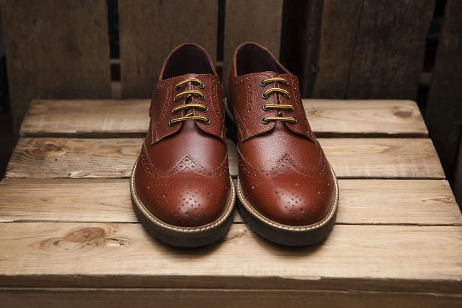 Tan Textured Brogue