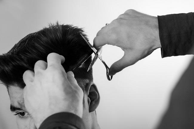 "Barbers upbeat during the first half of their shift"